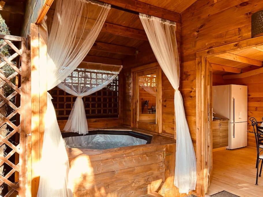 Chalet Bois Jacuzzi Bessan Exterior photo